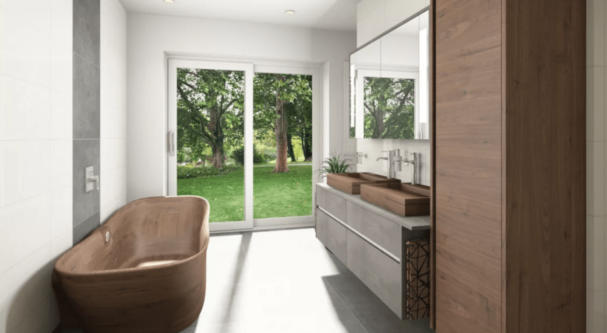 Badewannen und Waschbecken aus Holz
